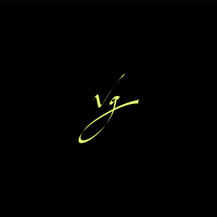 Vg Initial Handwriting Signature Monogram Logo Vector