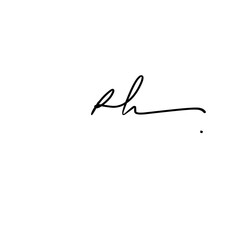 Rh Initial Handwriting Signature Monogram Logo Vector