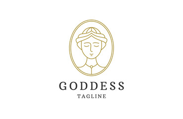 Goddess woman logo icon design template 