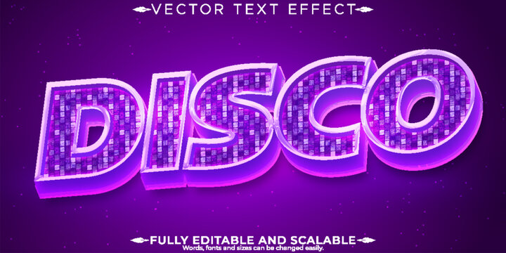 Disco text effect, editable music and party text style