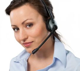 Call center operator business woman, Isolated
