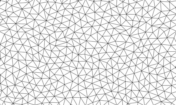 seamless abstract geometric polygonal repeatable pattern swatch background, editable stroke width, black and white