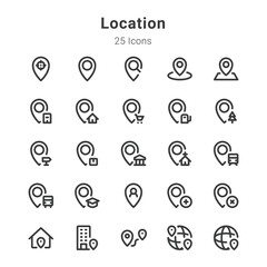 Icons collection on location and related topic