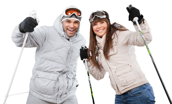 Young beauty couple in winter cloth - Powered by Adobe