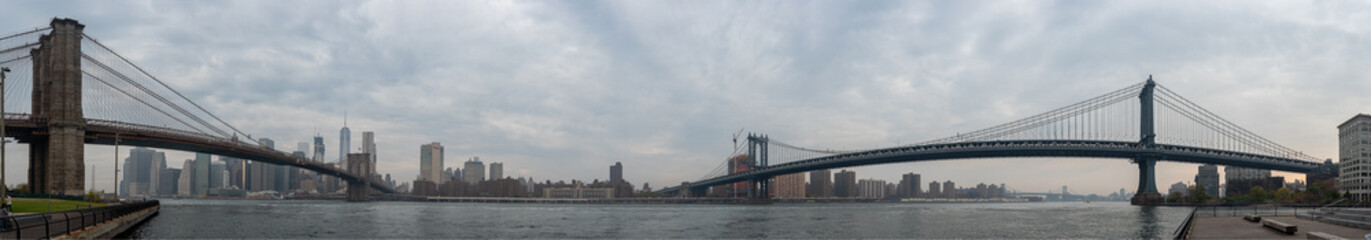 Brooklyn and Manhattan bridges.