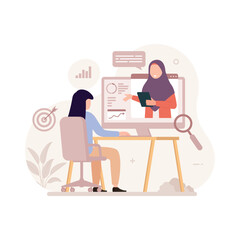 Professional business adviser provides solutions for business. Expert concept vector illustration