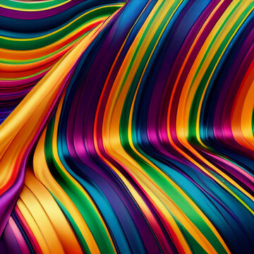 colorful Rainbow Wavy Satin Background. ultra 4k. Generative AI