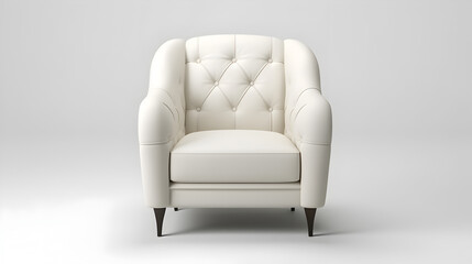 Comfortable armchair on white background. Interior element Generative AI