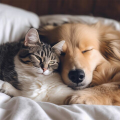 Amizade verdadeira entre c&atilde;o e gato criado por IA