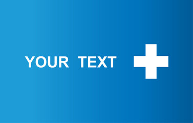 Obraz premium Dr. Plus sign on blue background with text, text can be changed