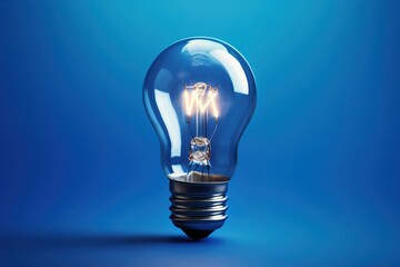 Light bulb on blue background 