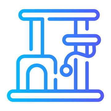 stratching post Line Gradient Icon