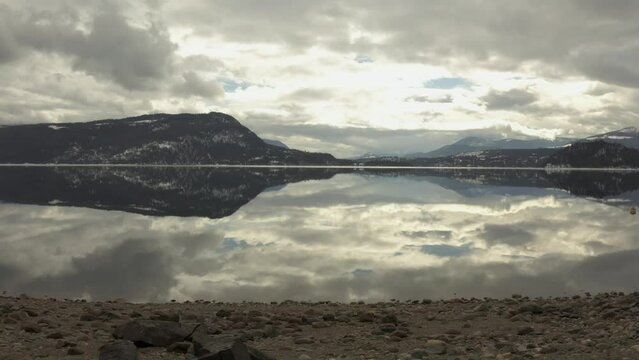 Rocky Beach Oasis: Aerial Perspectives of Shuswap Lake's Tranquil Shores and Serene Reflections