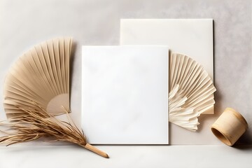 photo elegant white watercolor paper template. Generative AI