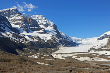 Mount Athabasca and Athabasca glacier - Canada