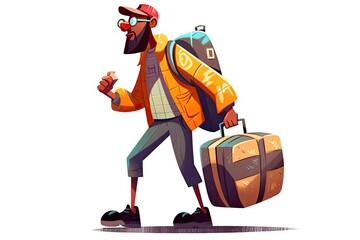 traveler with luggage Generative AI