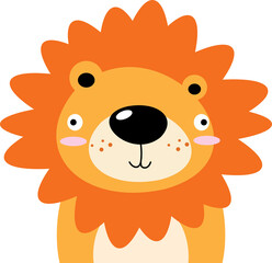 Lion . Funny face of wildlife animals .