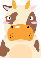 Cow . Funny face of wildlife animals .
