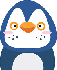 Penguin . Funny face of wildlife animals .
