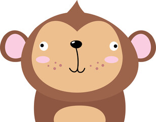 Monkey . Funny face of wildlife animals .