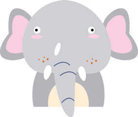 Elephant  . Funny face of wildlife animals .