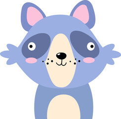 Raccoon . Funny face of wildlife animals .