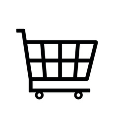 Fototapeta na wymiar Black Line Shopping Cart Checkout Icon Vector