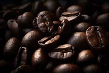 Heap of Roasted Coffee Beans Generative AI