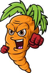 Angry carrot cartoon mascot character