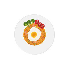 Indonesian Fried Rice Illustration Logo With Fried Egg Addition