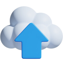 Cloud Upload 3D Icon