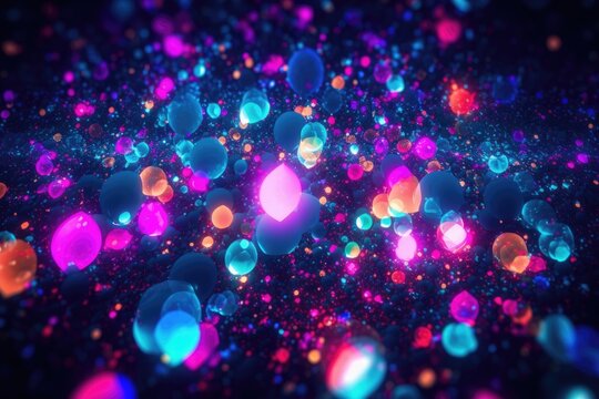 colorful bubbles floating in the air Generative AI