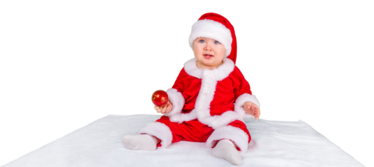 Cute Santa Claus boy on background