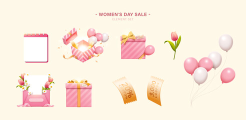 Women's day sale element set