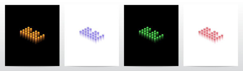 Bar Tower Letter Logo Design E