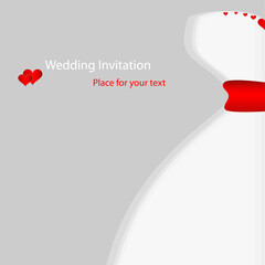 Vector picture with white wedding dress
