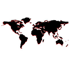 black world map, vector art illustration