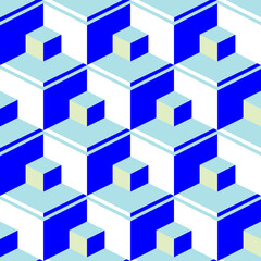 blue abstract cubes texture, vector art illustration