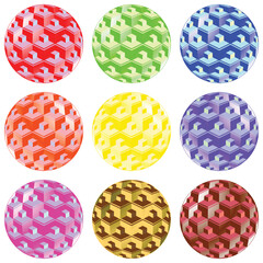 bubbles with squares against white background, abstract vector art illustration