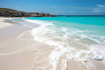 Beautiful beach with white sand and turquoise blue water