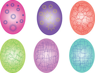 easter eggs with geometric element - vector