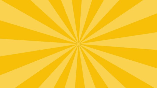 黄色の放射が回転するイメージ　ビデオ背景素材