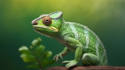 A lizard basking on a branch in its natural habitat. Generative ai