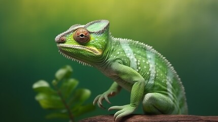 Fototapeta premium A lizard basking on a branch in its natural habitat. Generative ai