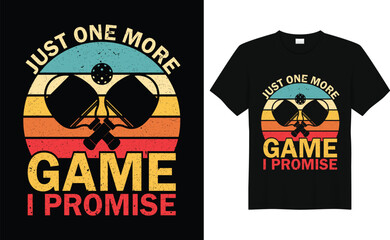 Just One More Game I Promise, Funny Vintage Pickleball t shirt Design, Pickleball Shirt, Pickleball Lover Tshirt, Pickleball Gifts, Cute Pickleball Tee, Pickleball Player Shirt