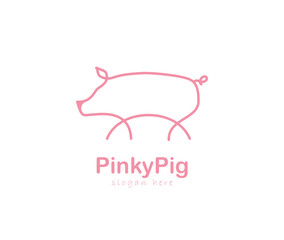 Pig logo line logo icon Illustration