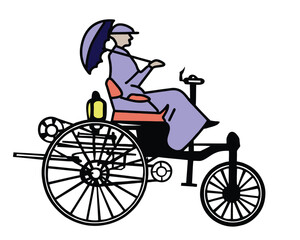 vector old-time bicycle on white background