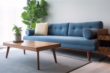 interior luxury empty lamp space home sofa room copy space furniture simple modern comfortable. Generative AI.
