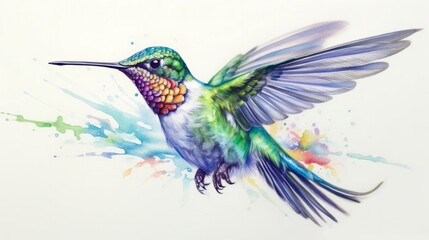 A vibrant hummingbird in flight. Generative ai