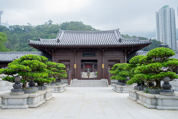 Nan Lian garden, Chinese classical garden, Golden Pavilion of Perfection in Nan Lian Garden, Hong Kong.
